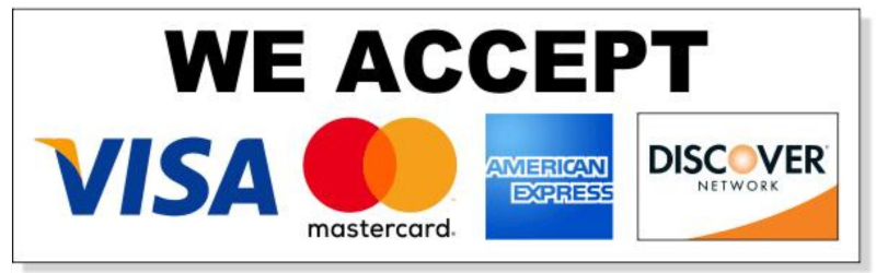 Image of credit cards accepted